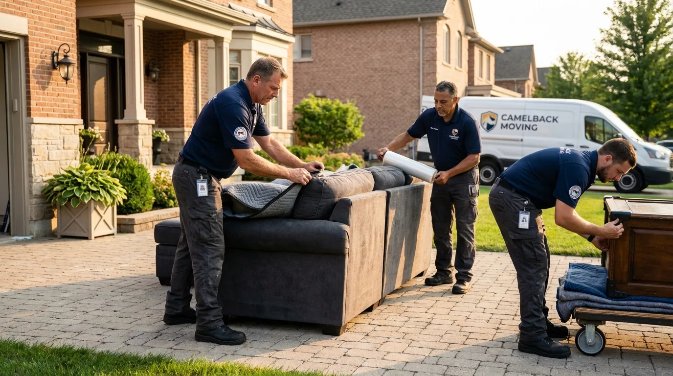 Large estate moving crew wrapping furniture in Hanahan, SC